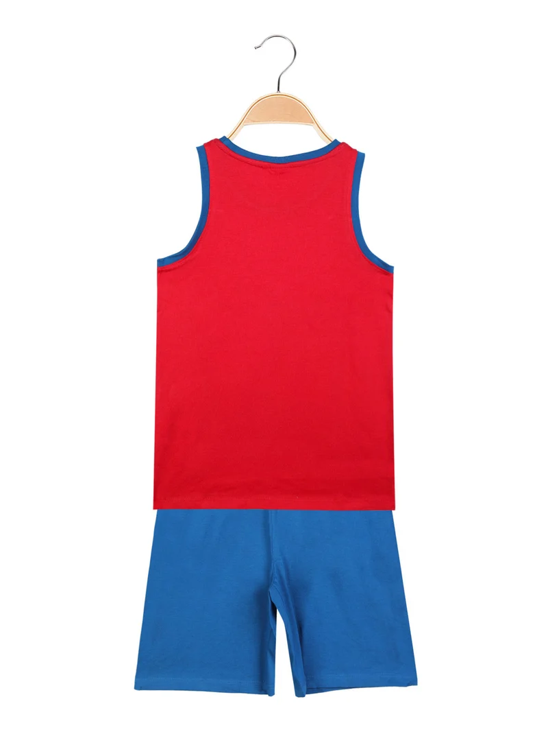 Completo corto da bambino canotta + bermuda - rosso