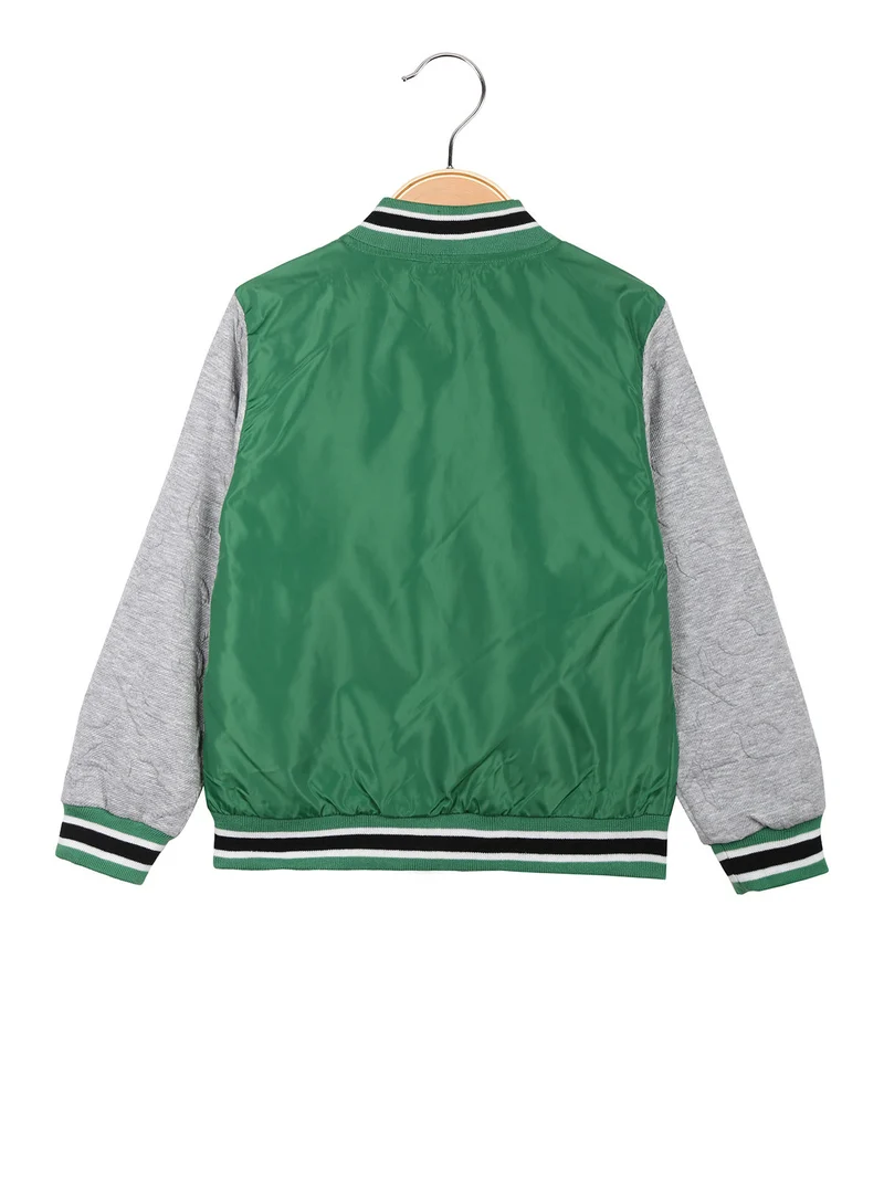 Giubbino baseball da bambino con zip - verde