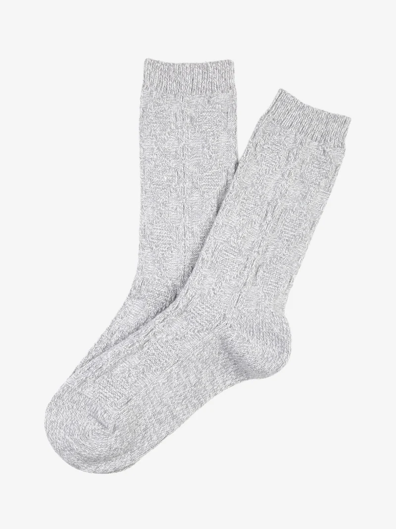 Calze midi donna invernali a trama intrecciata - grigio