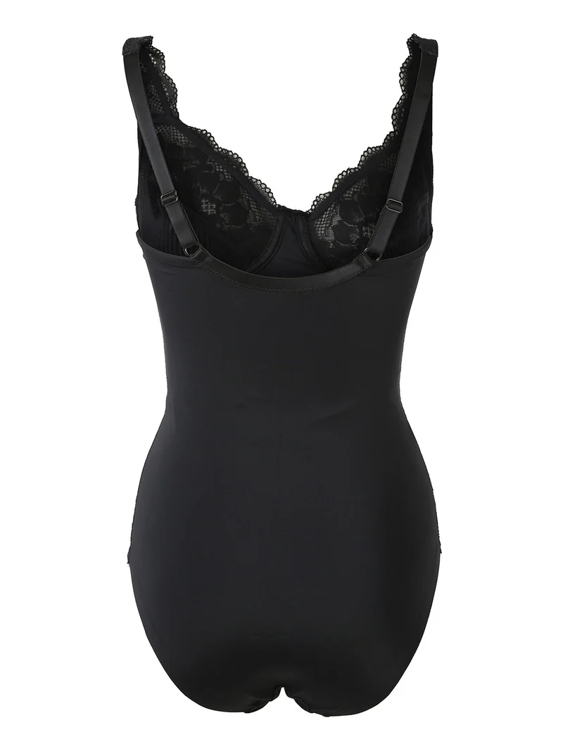 AR40 Body donna con pizzo senza ferretto coppa C - nero