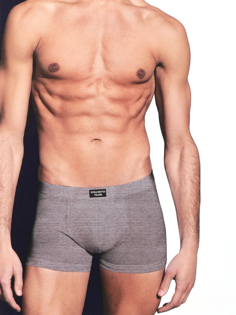 Boxer da uomo tinta unita in cotone - grigio