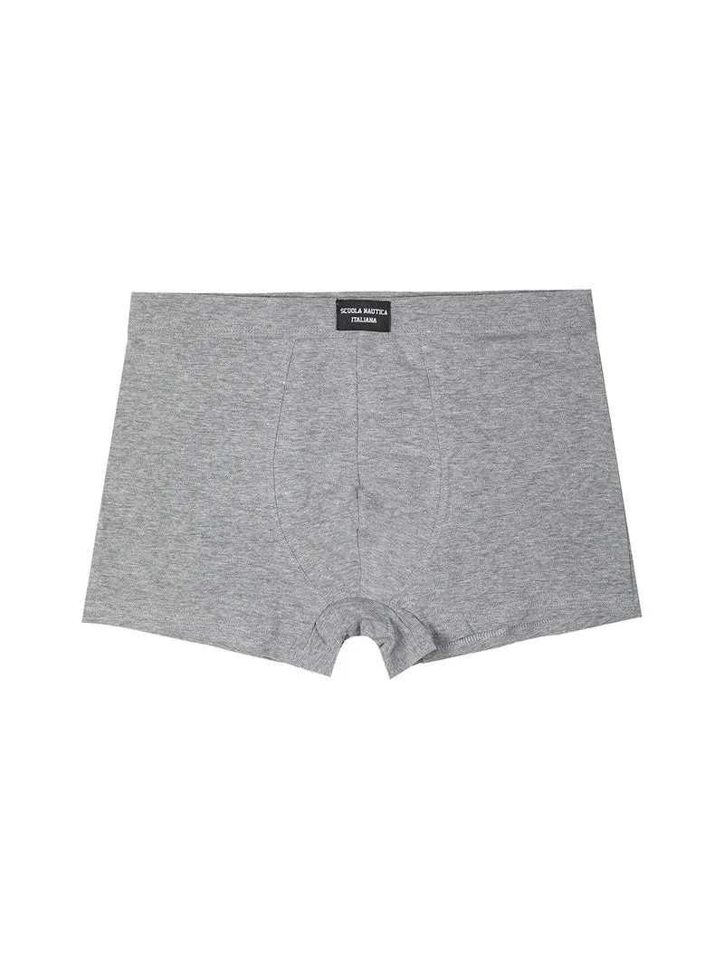 Boxer da uomo tinta unita in cotone - grigio