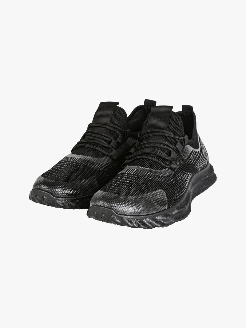 Sneakers sportive uomo in tessuto - nero