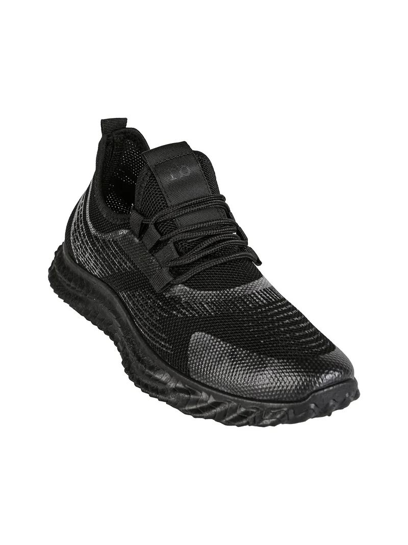 Sneakers sportive uomo in tessuto - nero