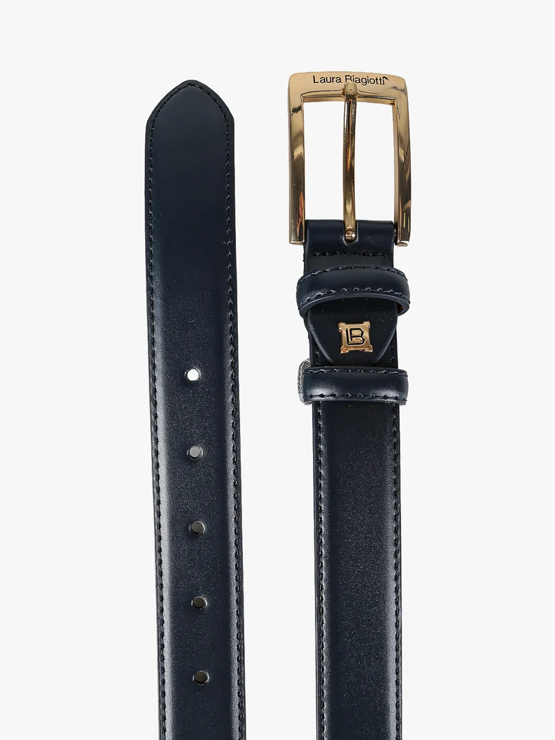 Cintura da donna in pelle rivestita - blu