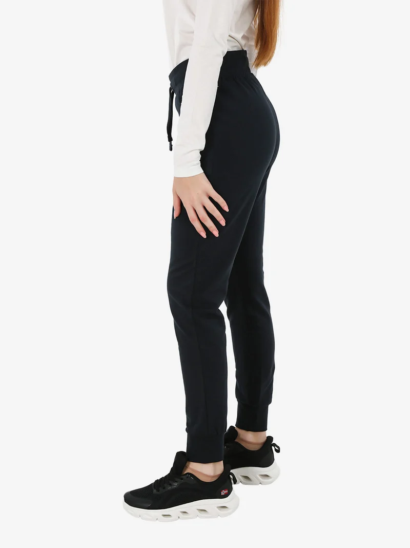 Pantaloni tuta donna con polsini - blu scuro
