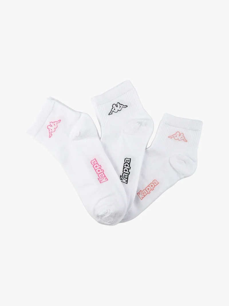 Calze in cotone donna con logo. Confezione da 3 paia - bianco