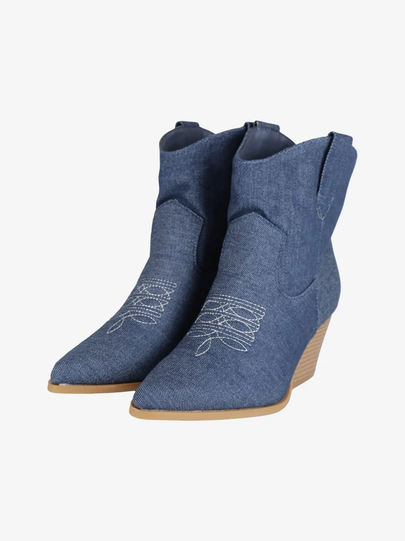 Stivaletti texani con tacco da donna - blu