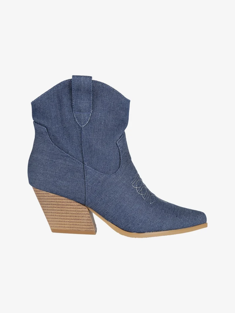 Stivaletti texani con tacco da donna - blu