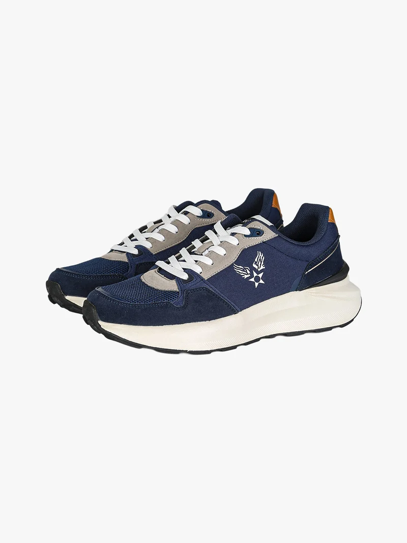 Sneakers casual da uomo stringate - blu scuro
