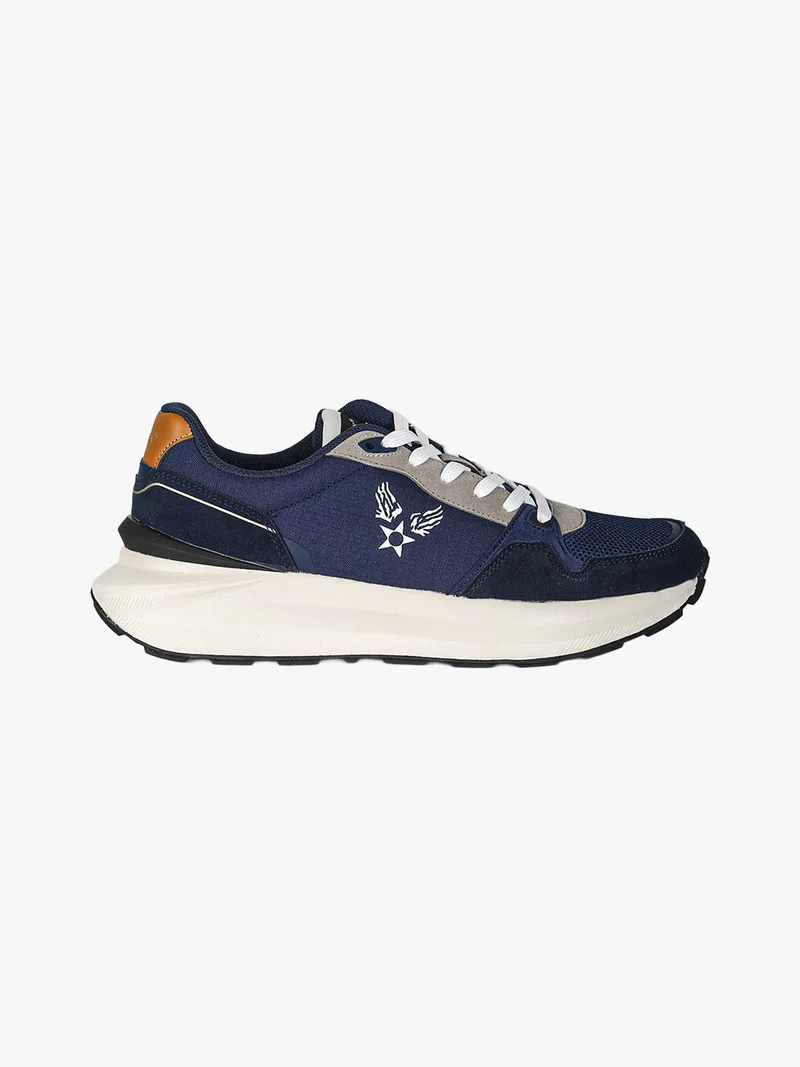 Sneakers casual da uomo stringate - blu scuro