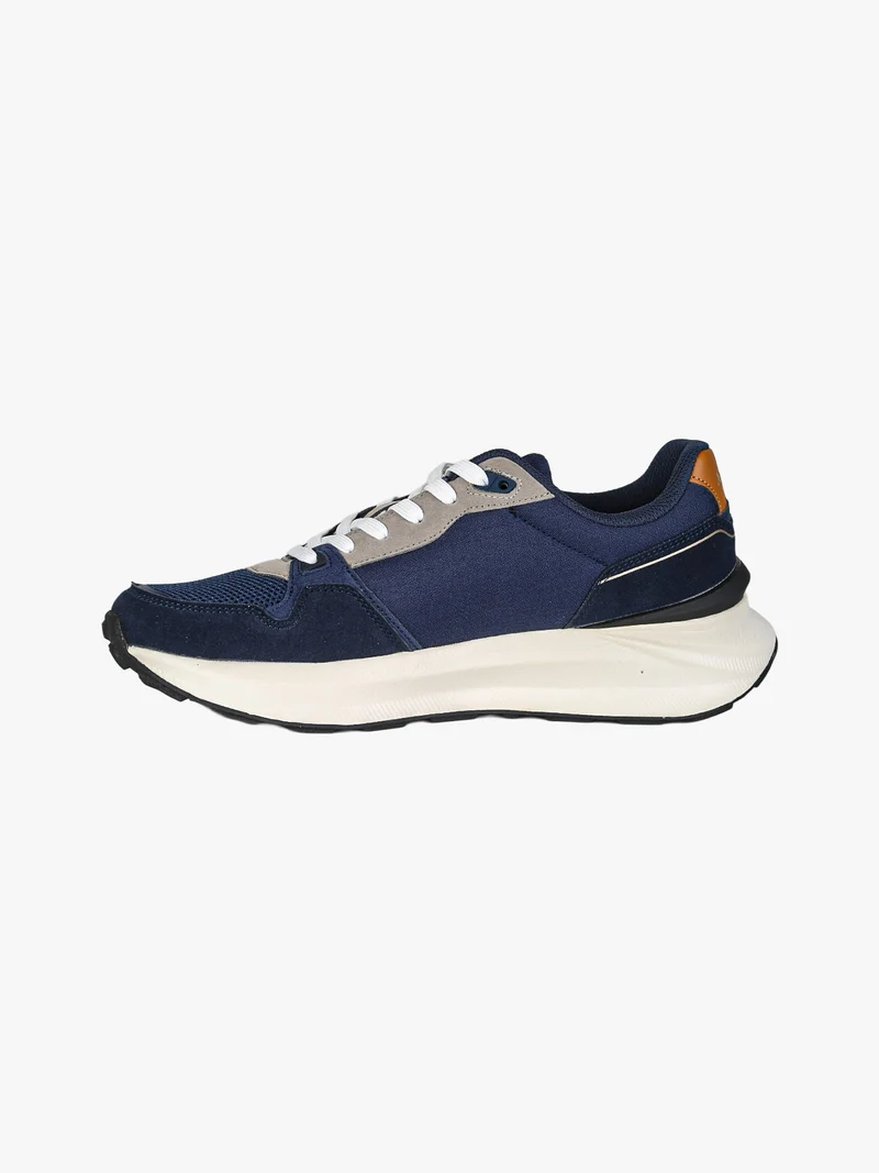Sneakers casual da uomo stringate - blu scuro