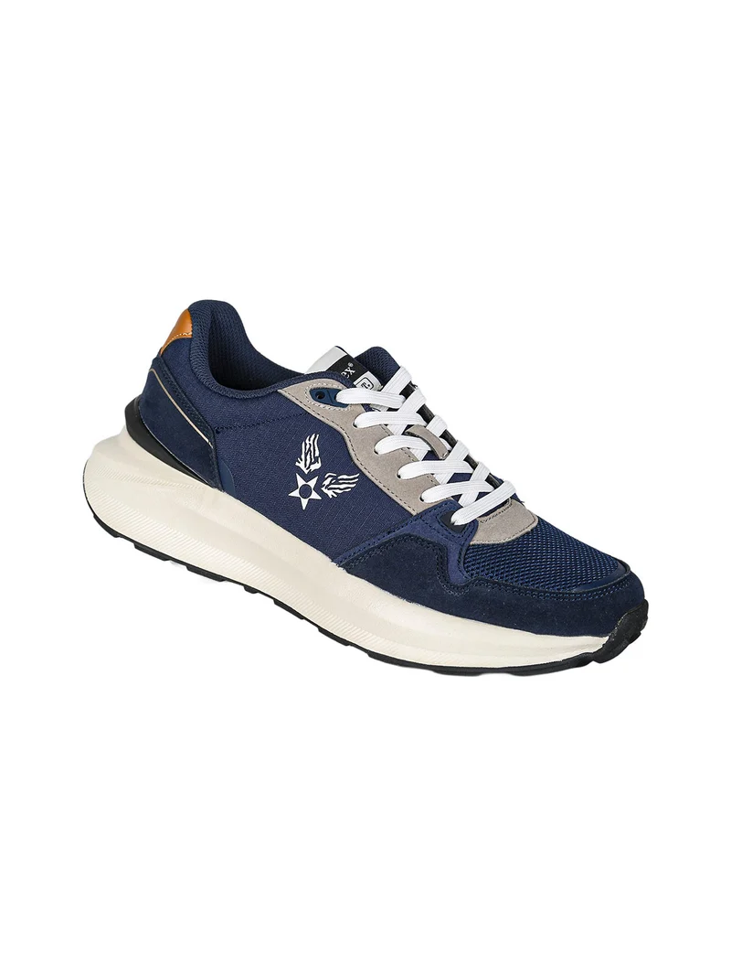 Sneakers casual da uomo stringate - blu scuro
