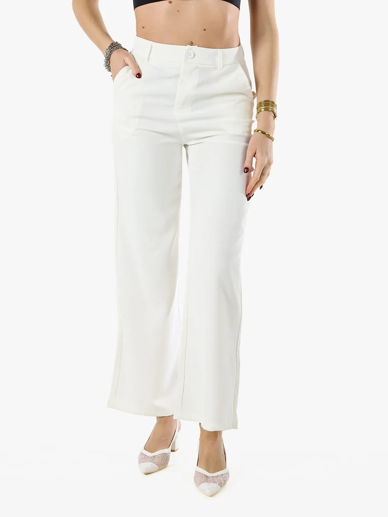 Pantaloni donna a palazzo - bianco