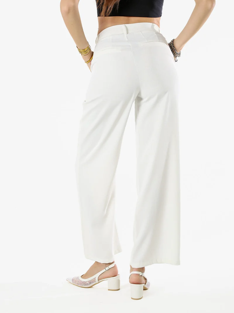 Pantaloni donna a palazzo - bianco