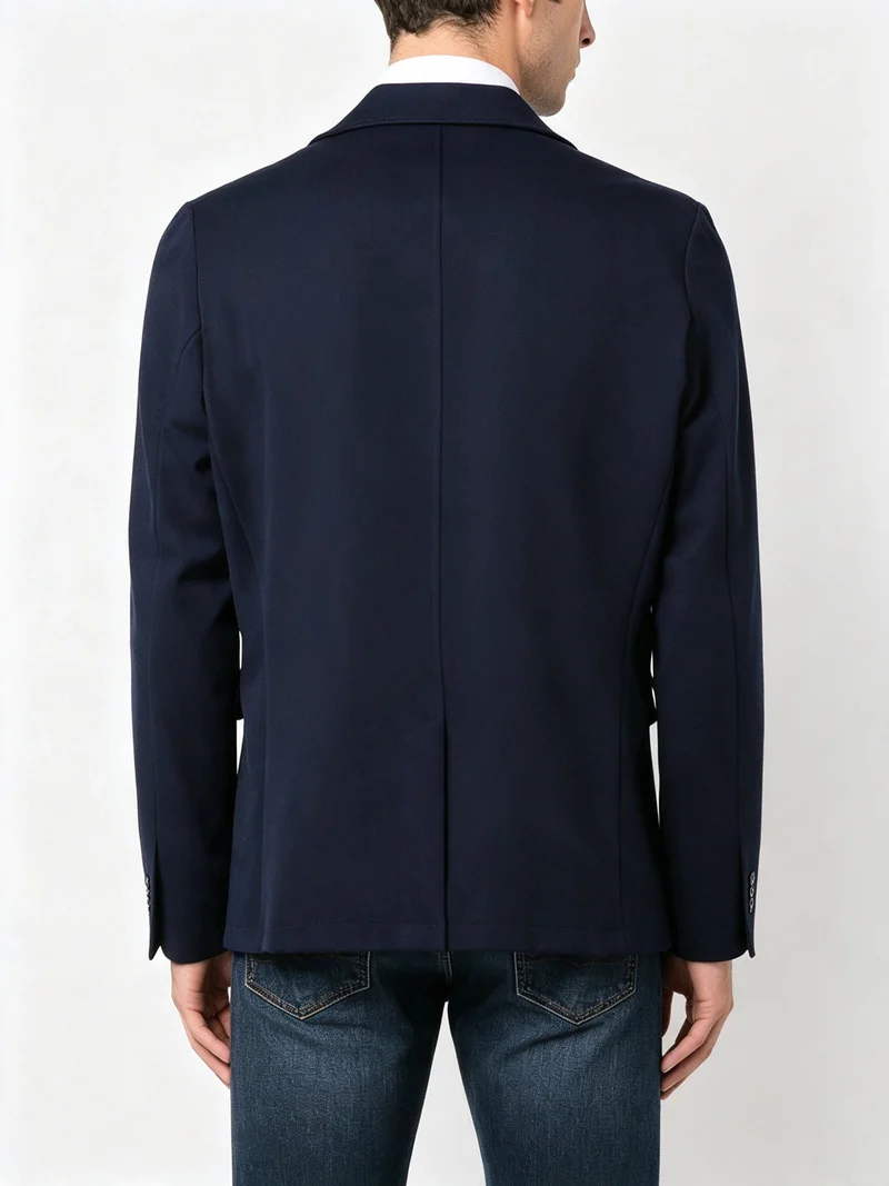Blazer da uomo leggero con bottoni - blu scuro