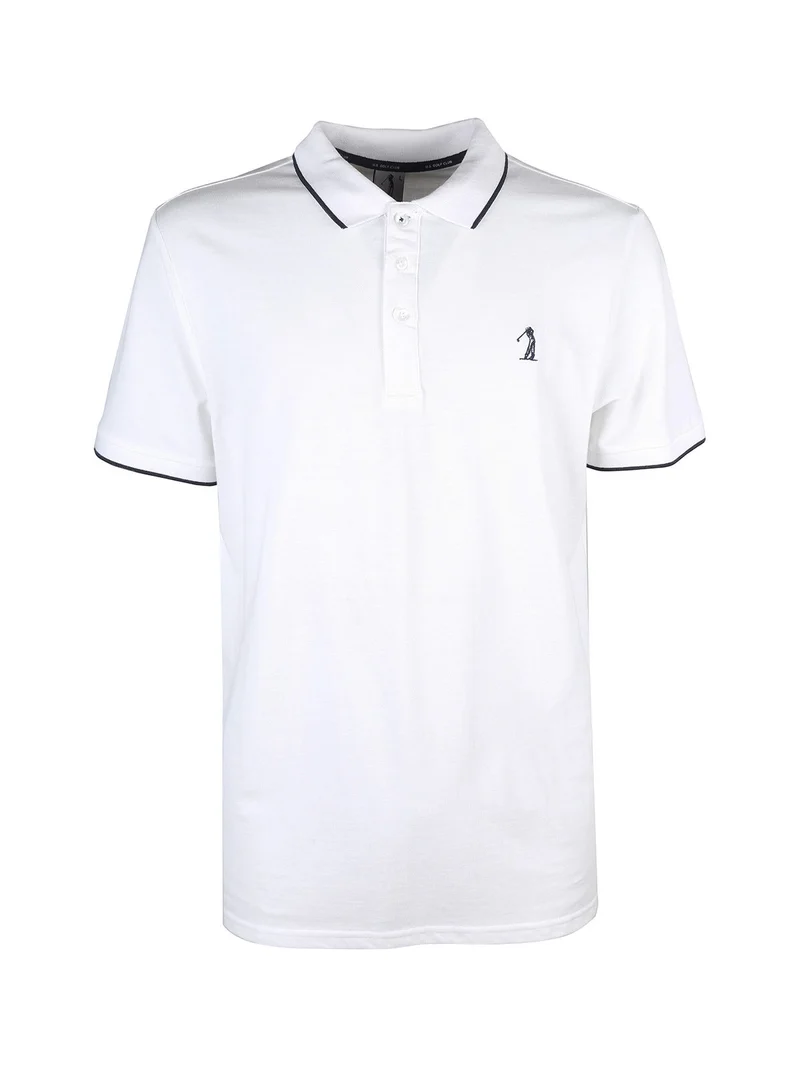 Polo da uomo in cotone a maniche corte - bianco