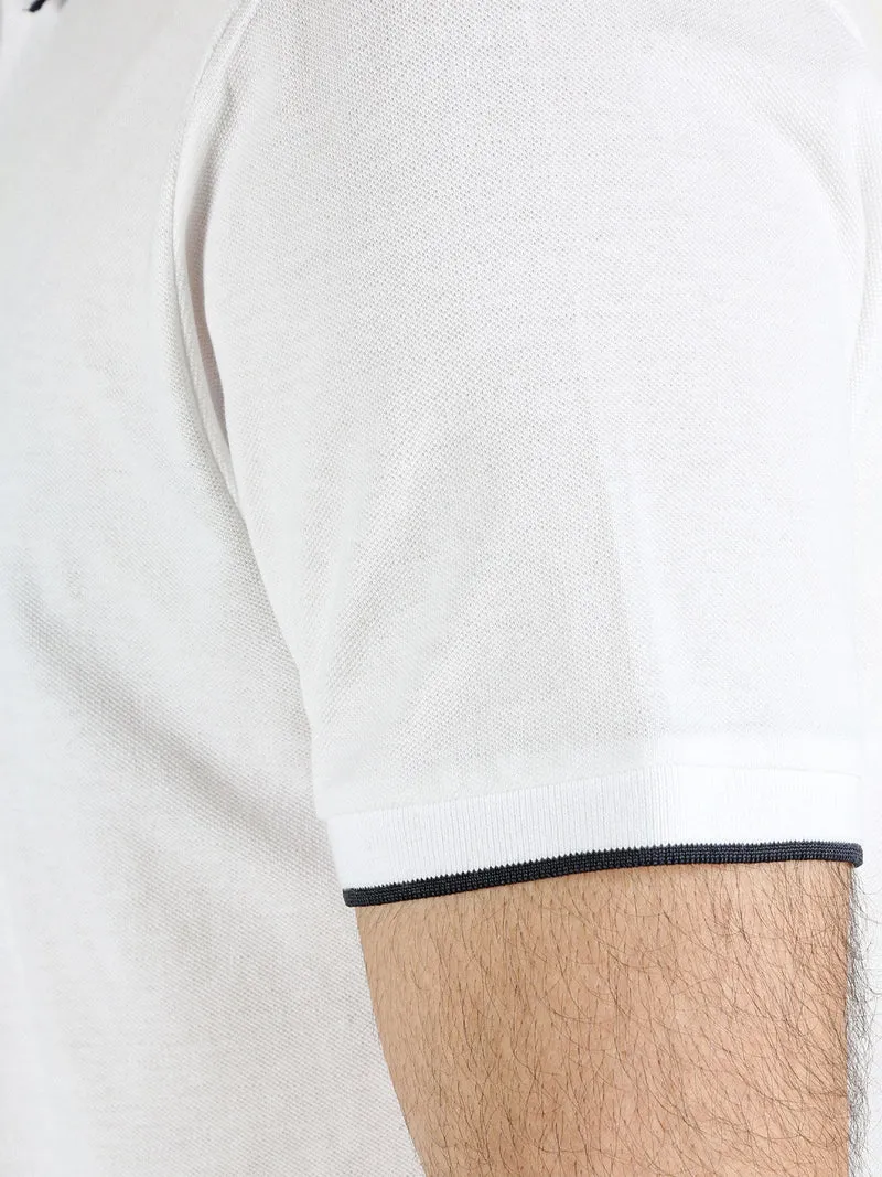 Polo da uomo in cotone a maniche corte - bianco