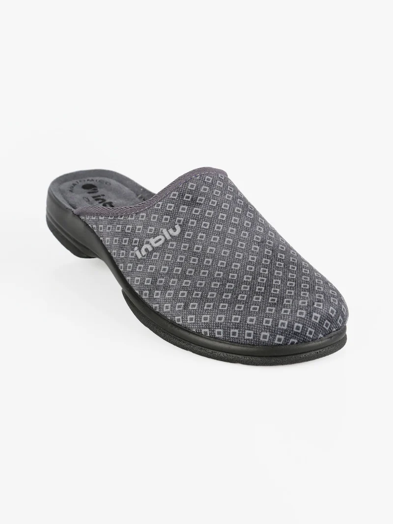 Pantofole uomo in tessuto scamosciato - antracite