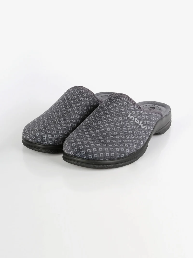 Pantofole uomo in tessuto scamosciato - antracite