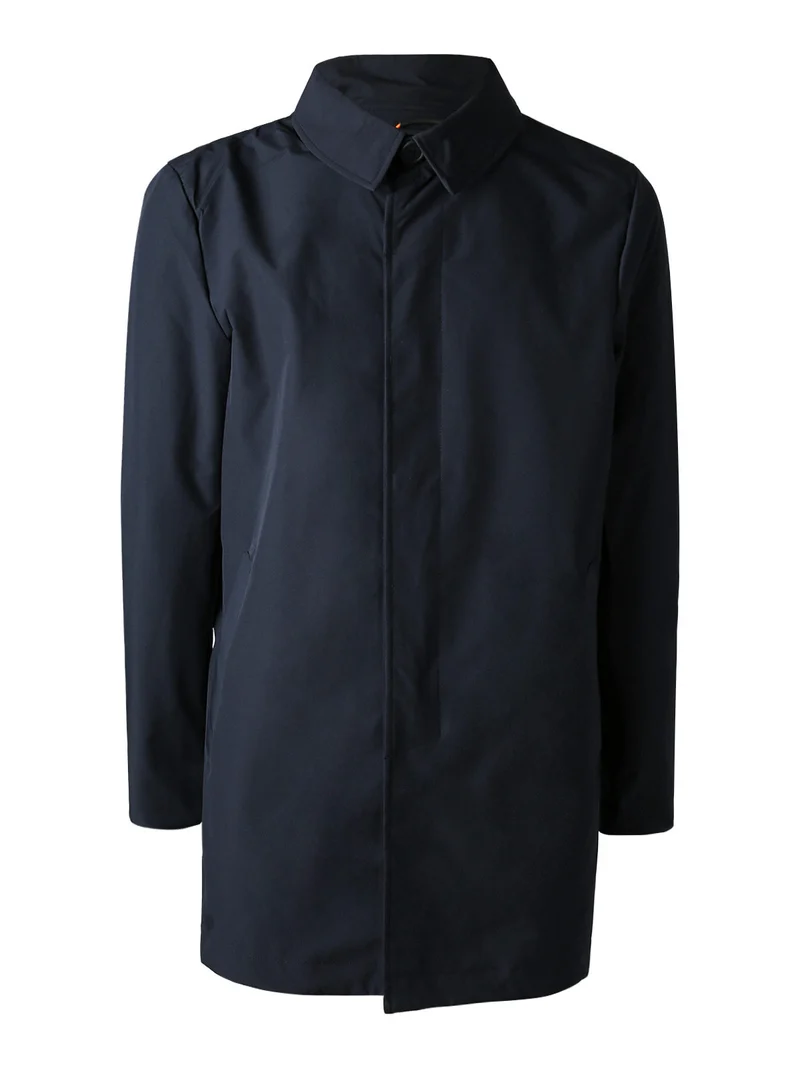Giacca impermeabile da uomo con bottoni - blu scuro