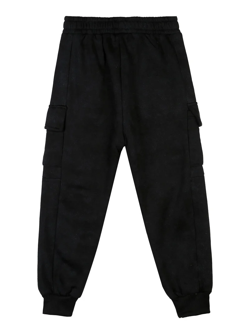 Pantaloni da ragazzo con tasconi e polsini - nero