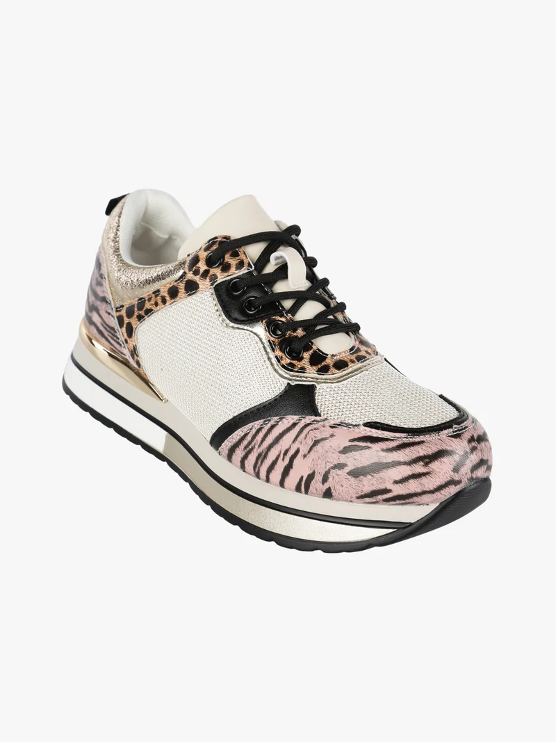 Sneakers da donna con stampa animalier - multicolore