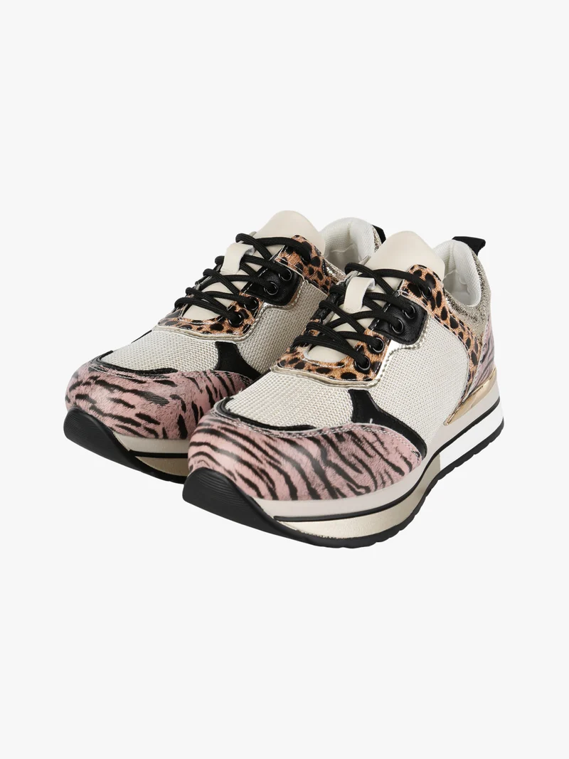 Sneakers da donna con stampa animalier - multicolore