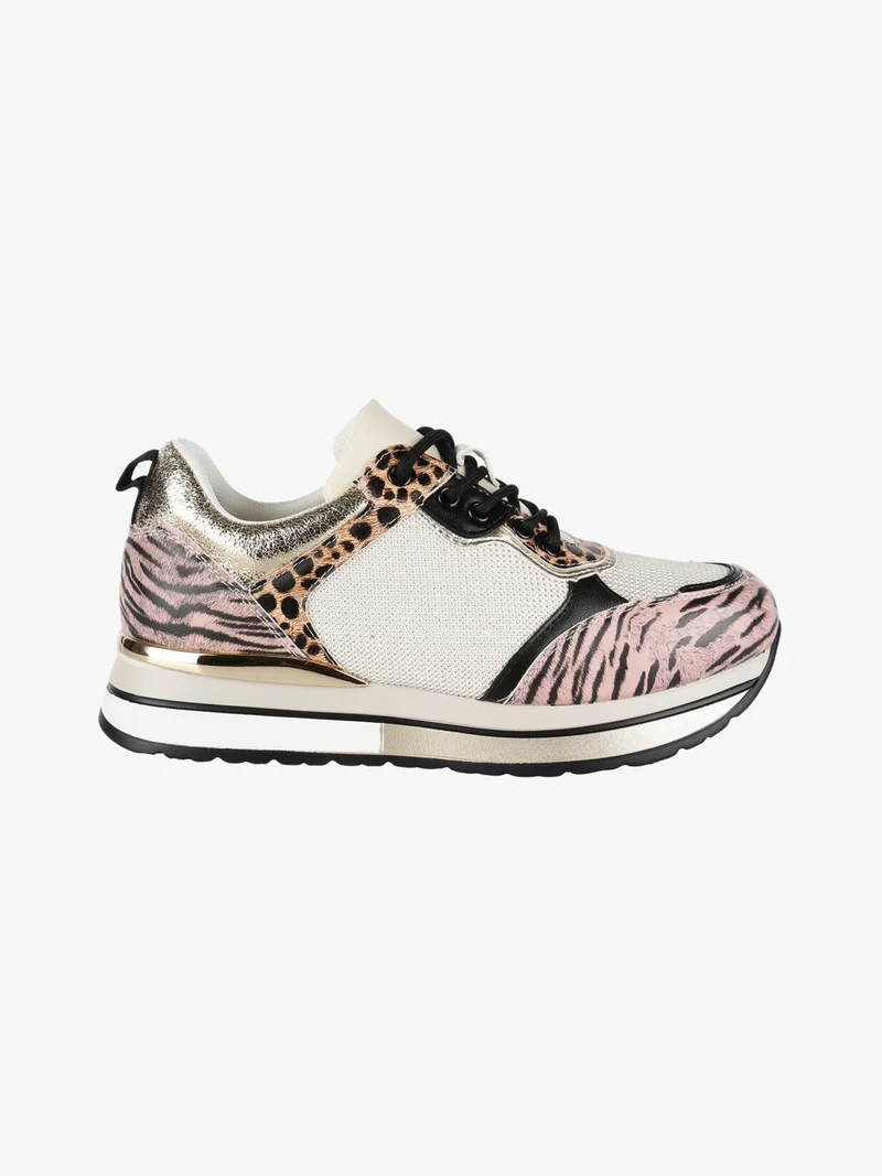 Sneakers da donna con stampa animalier - multicolore