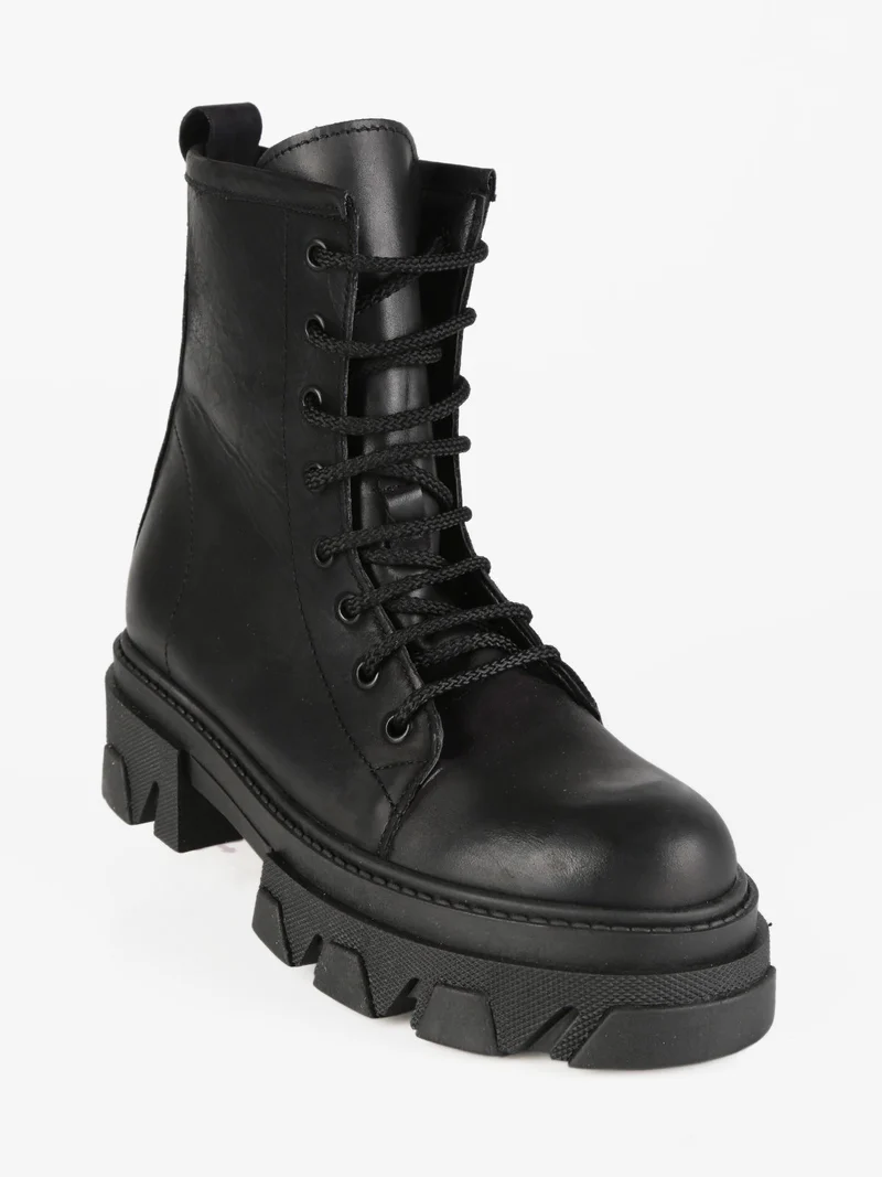 Anfibi in pelle donna - nero