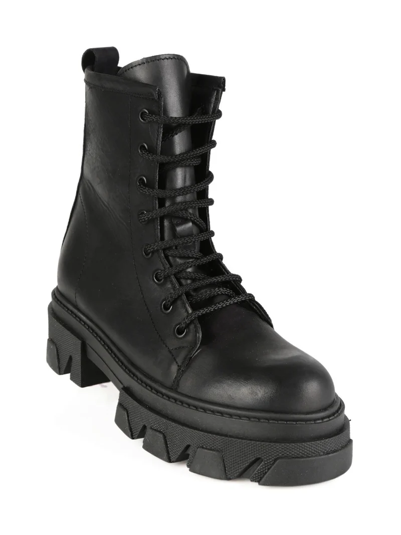 Anfibi in pelle donna - nero