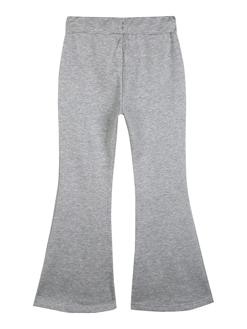 Pantaloni sportivi a zampa da bambina - grigio