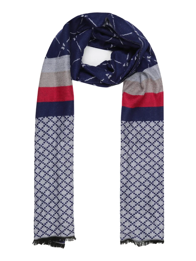 Sciarpa uomo con stampe - blu scuro