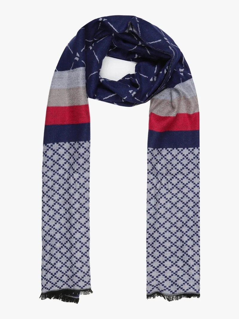 Sciarpa uomo con stampe - blu scuro