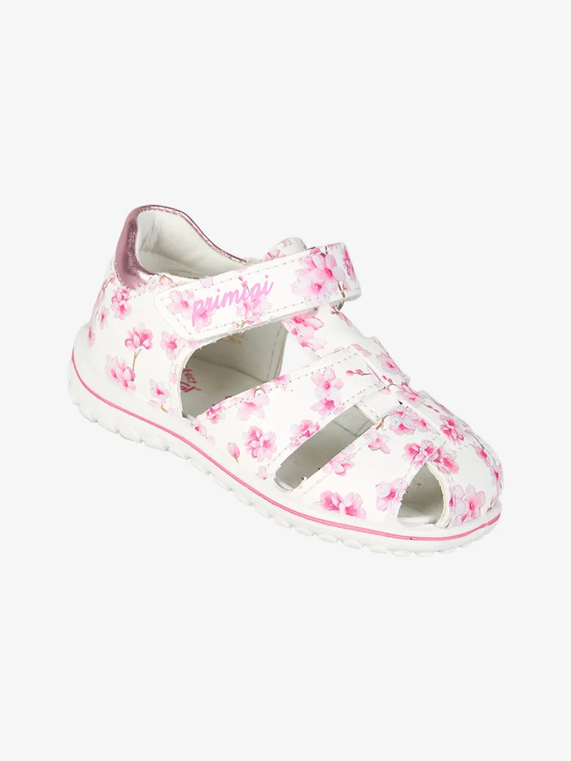 Sandali chiusi da bambina con cinturino a strappo - bianco