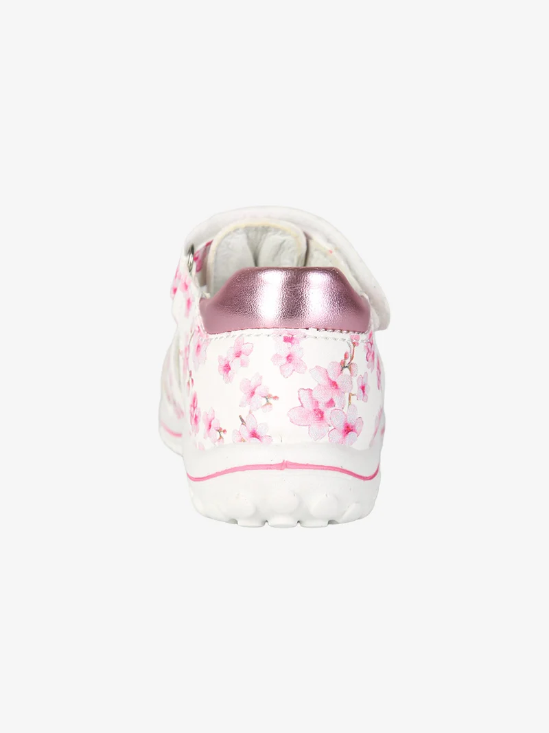 Sandali chiusi da bambina con cinturino a strappo - bianco