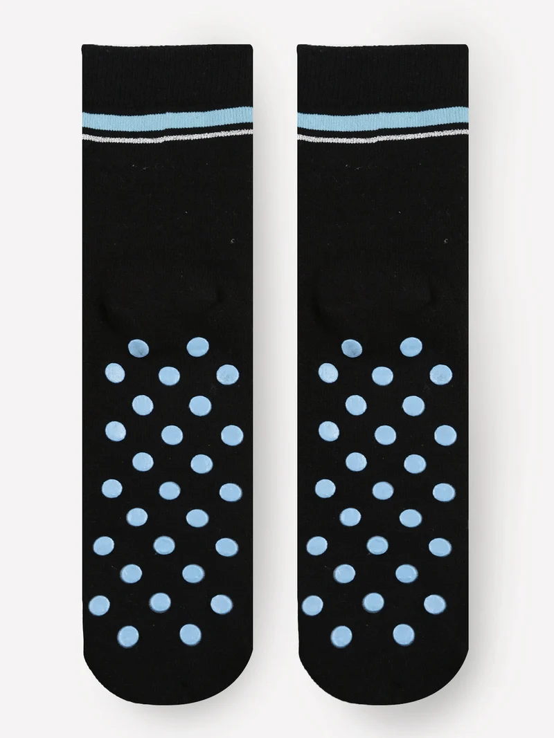 Calze antiscivolo da bambina con stampe - nero