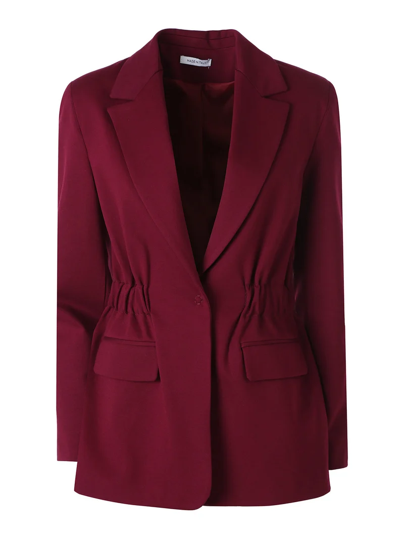 Completo elegante da donna con blazer e pantaloni con finale a zampa - bordeaux