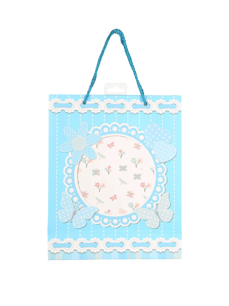 Sacchetto regalo con coriandoli - azzurro