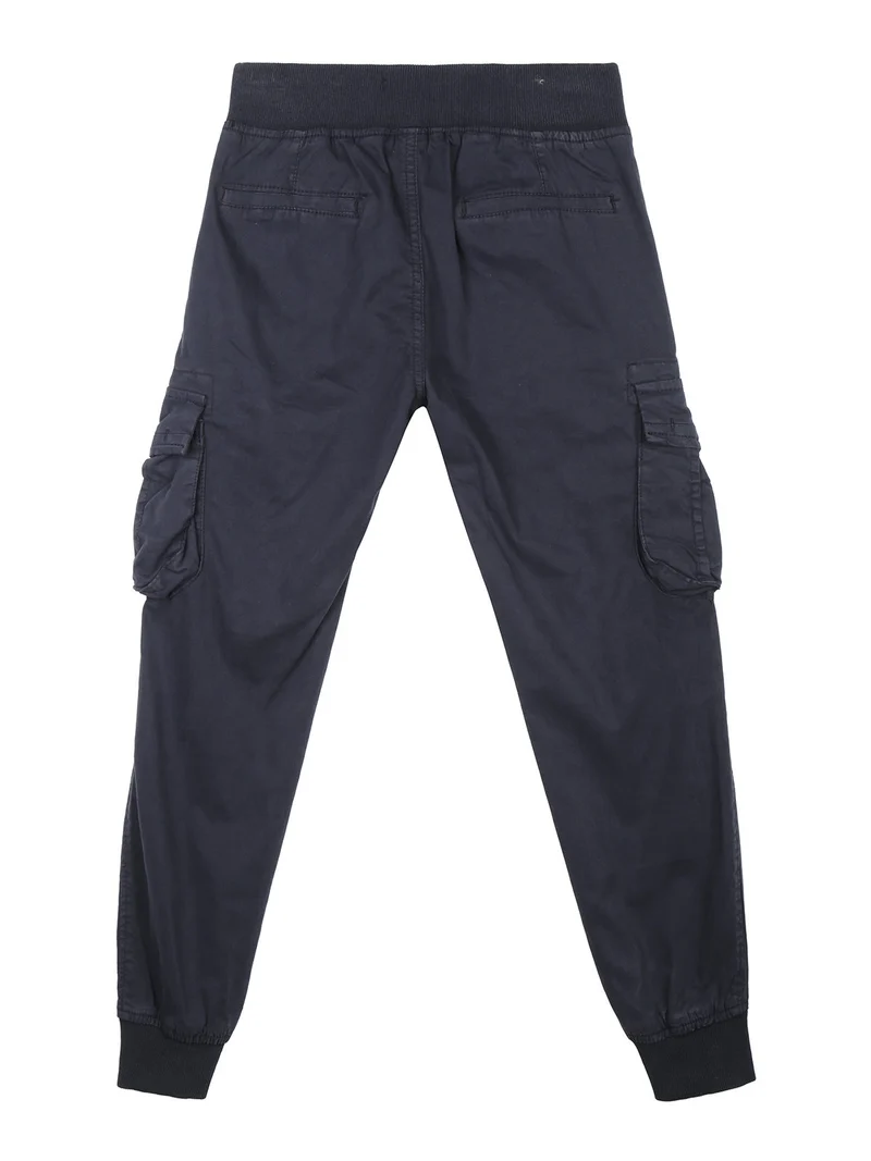 Pantaloni da bambino con tasconi laterali e polsini - blu scuro