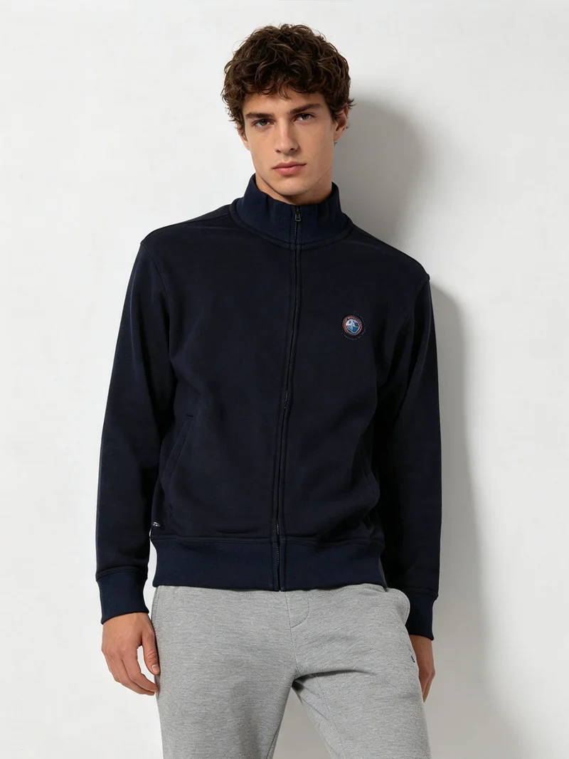 Felpa da uomo con zip - blu scuro