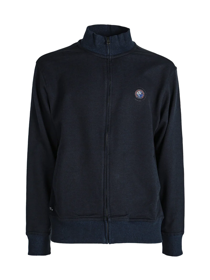 Felpa da uomo con zip - blu scuro