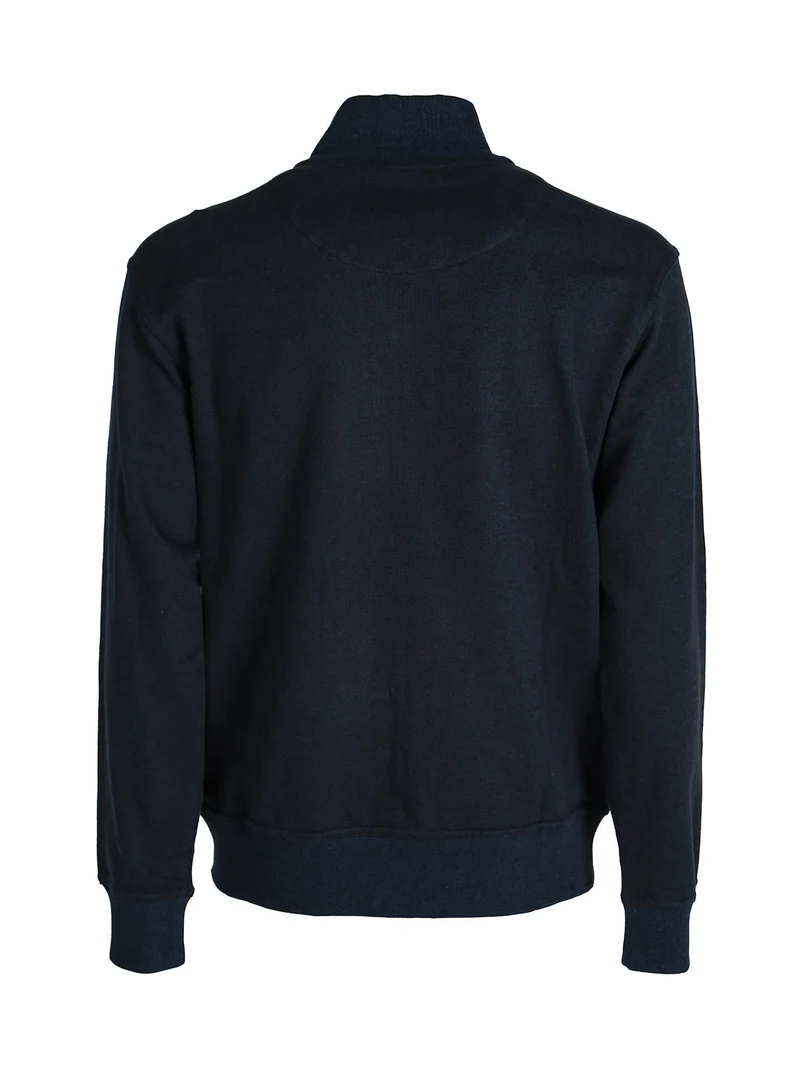 Felpa da uomo con zip - blu scuro