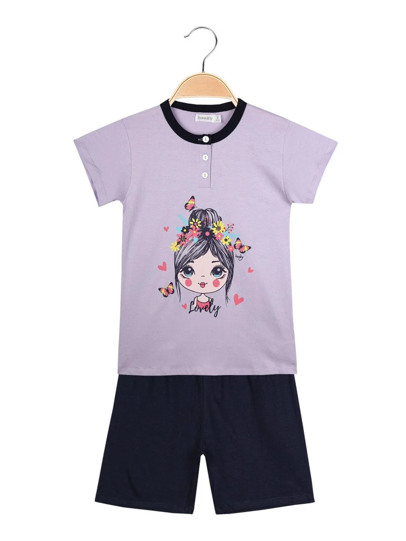 Pigiama corto bimba - lilla