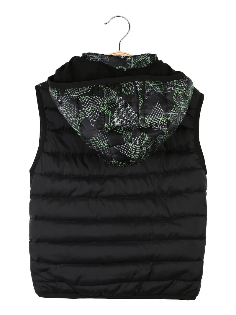 Gilet imbottito da bambino con cappuccio - verde