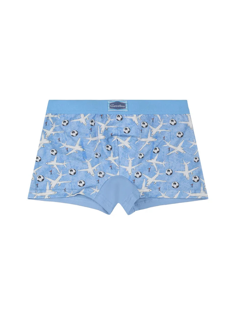 Boxer da bambino in cotone - azzurro