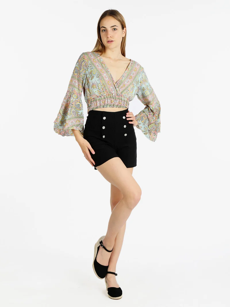 Shorts elasticizzati donna - nero