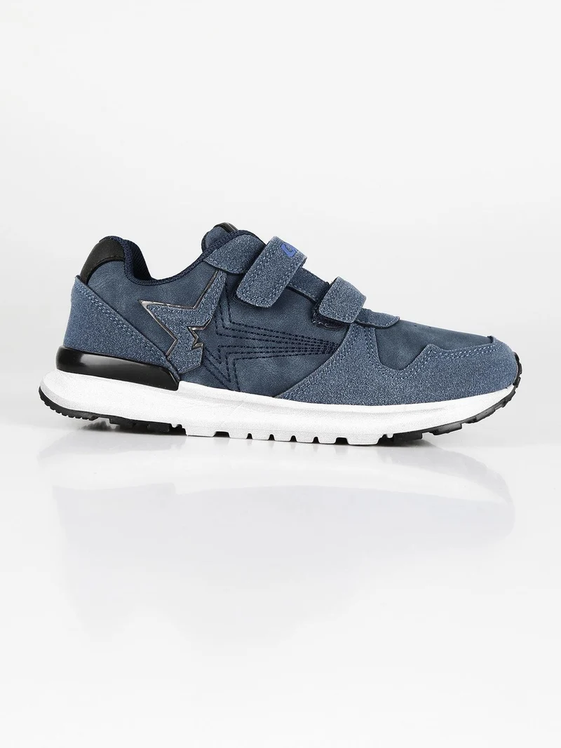 Sneakers bimbo con strappi - blu