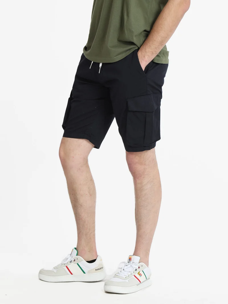 Bermuda cargo da uomo con coulisse - blu scuro