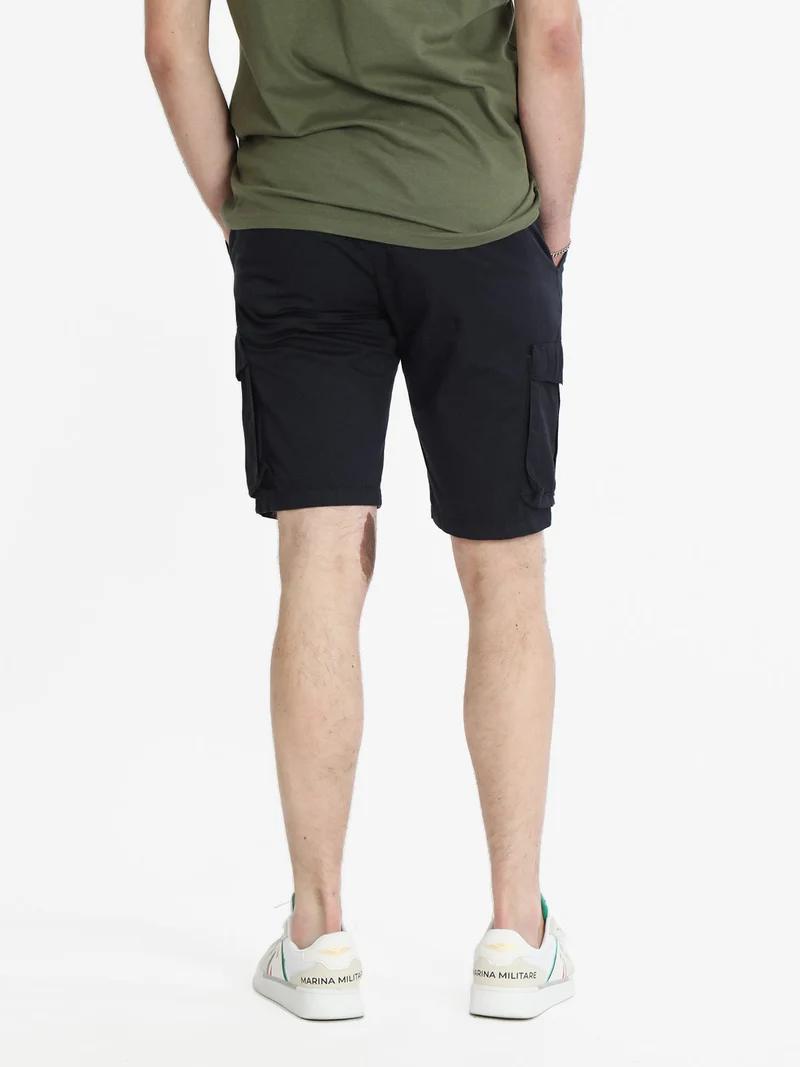 Bermuda cargo da uomo con coulisse - blu scuro